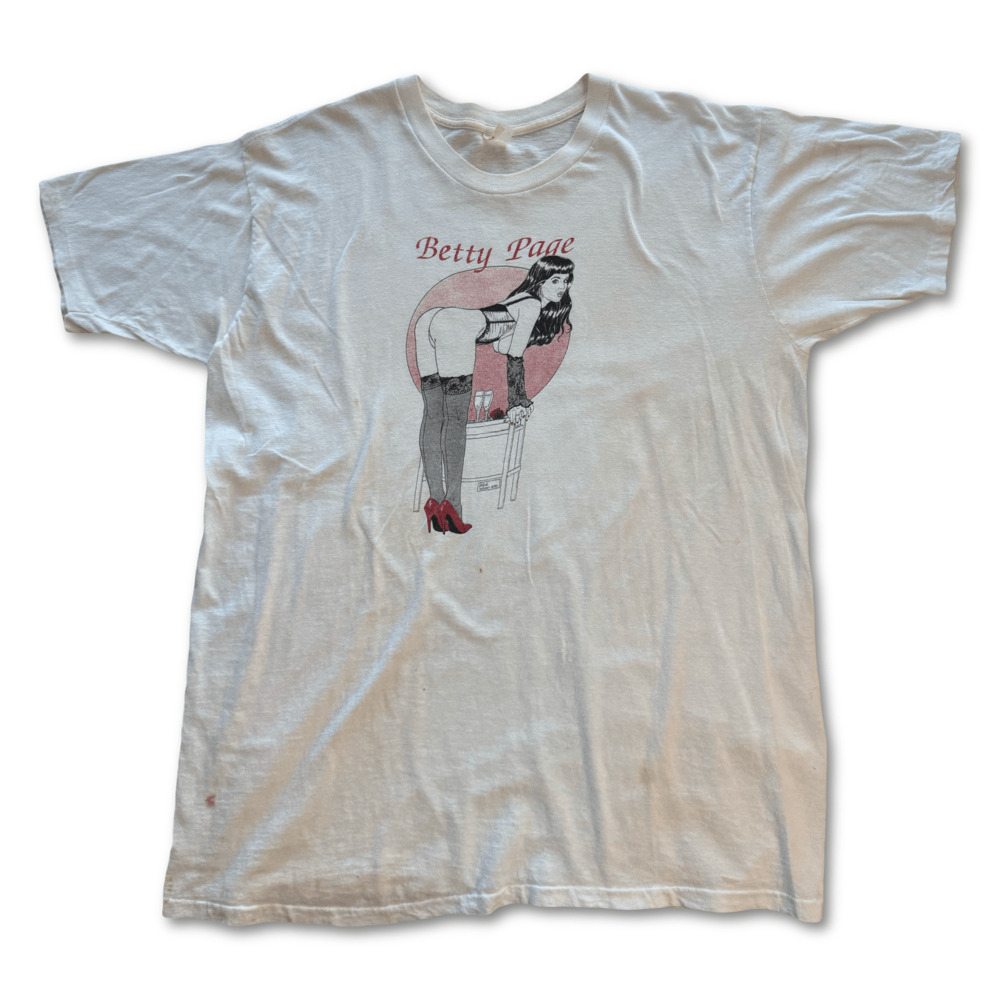 Vintage Betty Page Pinup Single Stitch Tee Made USA Size L Pin-Up